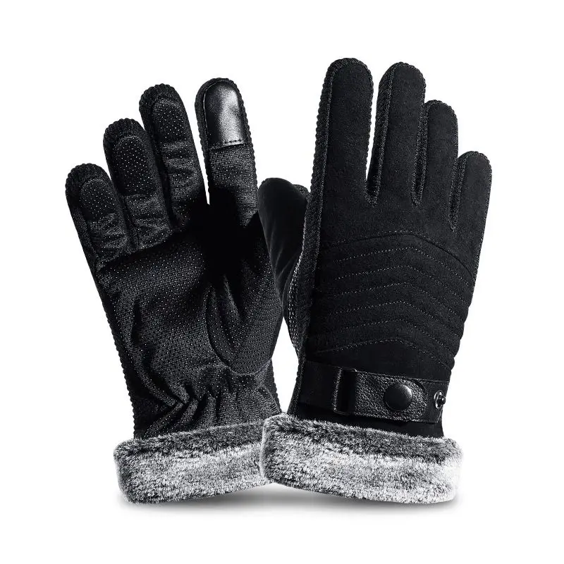 Мужские и женские зимние перчатки на полный палец, ветрозащитные водонепроницаемые перчатки для езды на мотоцикле и лыжах, противоскользящие перчатки для сенсорного экрана с плюшевой подкладкой, теплые