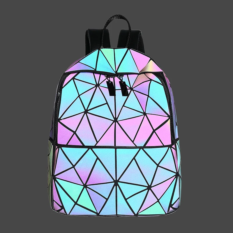 

Fashion Women Backpack Mochila Geometric Luminous Backpacks Bagpack Girls Noctilucent Travel Shoulder Bags For School Back Pack