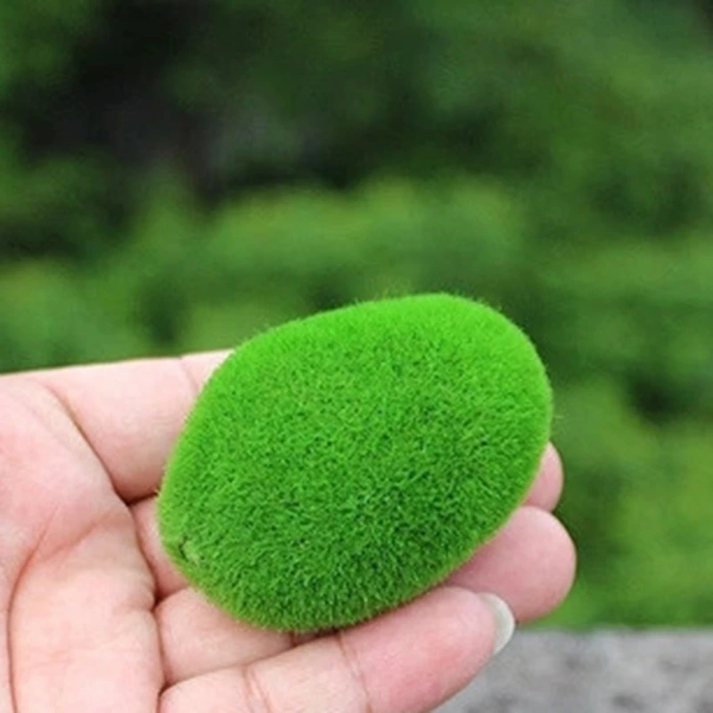 20Pcs Micro-Landscape Fairy Garden Miniature Decoration Ornament Artificial Fake Moss Green Ball Lawn Mossy Stone Model Toy Diy