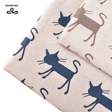 QUANFANG хлопок и лен с принтом ткань для стеганное лоскутное шитье DIY диван скатерти мебель покрытие ткани занавески подушки