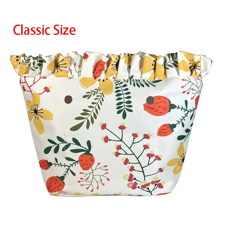 Floral Border Inner Lining Insert Zipper Pocket For obag classic mini inserts accessories organizer standard handbag 