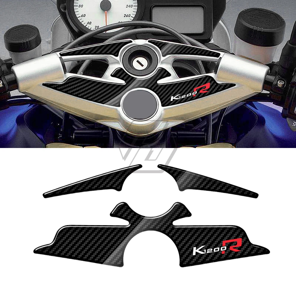 For K1200R Sport Version UP To 2010 3D Carbon-look Upper Triple Yoke Defender