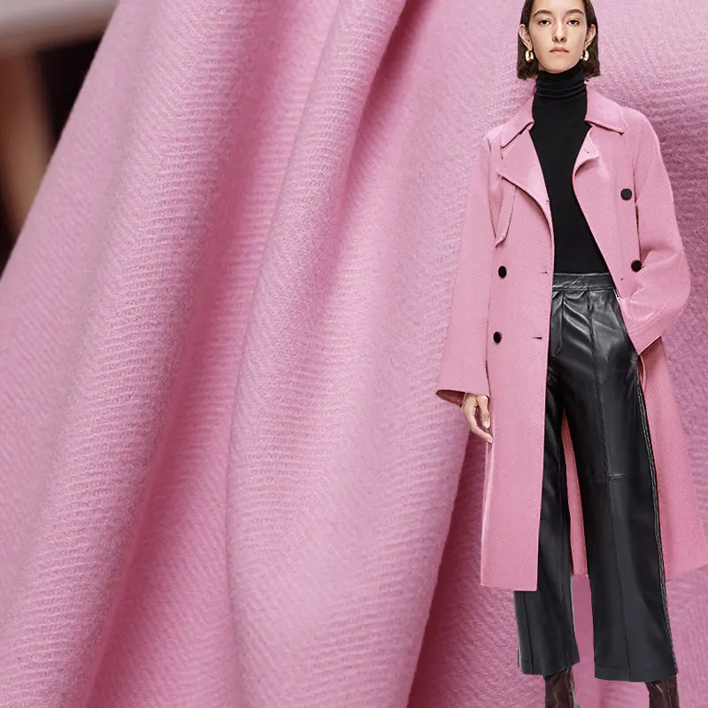 Белое розовое шерстяное пальто Waxberry в елочку шерстяная ткань 100% шерстяные