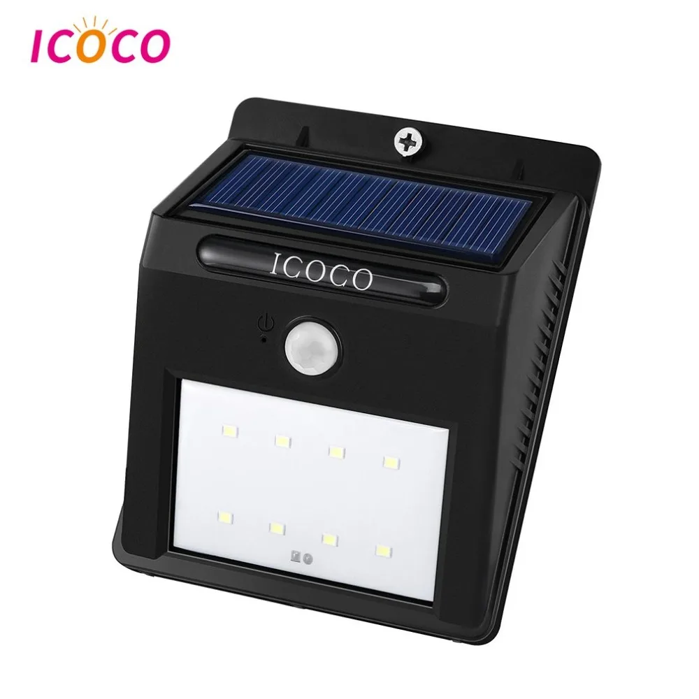 ICOCO умный Безопасный светодиодный свет управления солнечным движения PIR сенсор света водонепроницаемый Солнечный настенный светильник термостойкий прочный