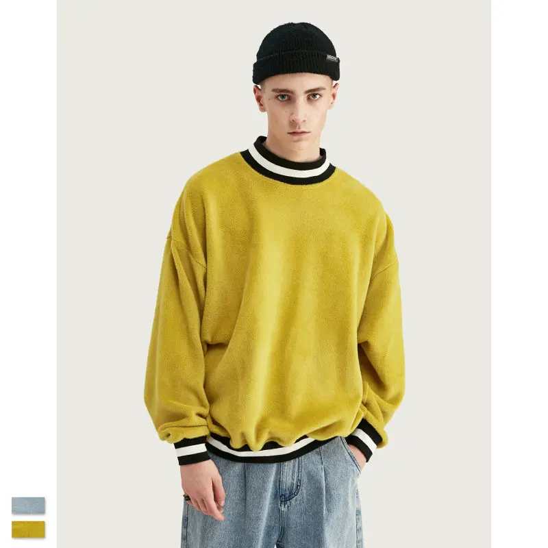 Ковбойская безрукавка 19SS мужские и женские свитшоты полосатая нить круглый вырез оверсайз Kanye West Уличная Повседневная харадку хип хоп топы пальто