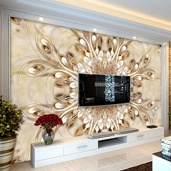 

Custom 3D Wallpaper Luxury Marble Flower Pattern Art Wall Murals European Style Living Room TV Background Wall Papers Home Decor