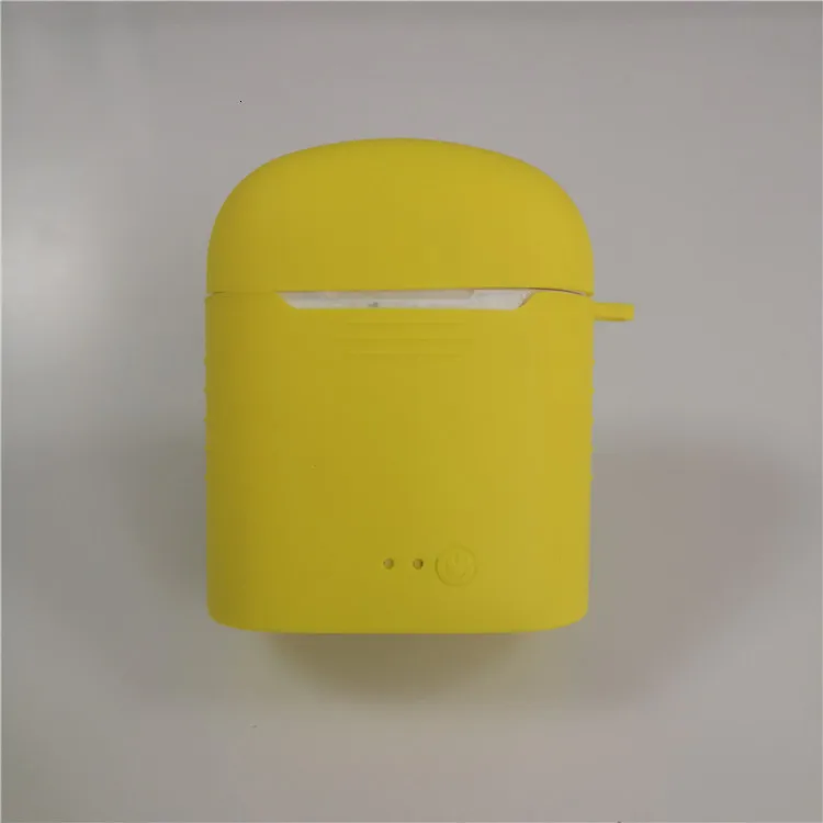 yellow DHL чехол для Airpods силиконовый светящийся защитный чехол для Airpods I7 9s I7s Bluetooth наушники гарнитура аксессуары с пряжкой - Цвет: yellow
