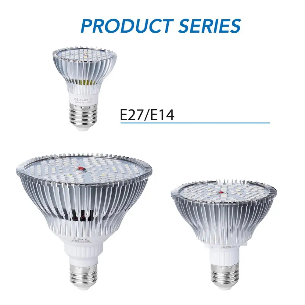 Phytolamp Led E27 гидропонный свет роста светодиодная лампочка для выращивания растений полный спектр Led 220 в УФ лампа 30 Вт 50 Вт 80 Вт растение рассады Fitolamp 110 В