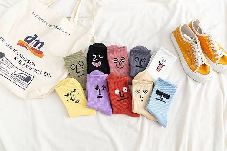 Женские теплые хлопчатобумажные забавные носки, Calcetines Harajuku Happy Socks, женские носки в стиле хип-хоп, скейтборд, уличная одежда, Skarpetki