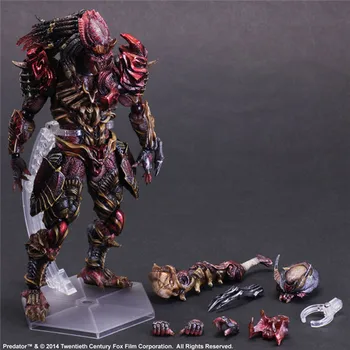 

26cm Play Arts Kai Predator Action Figures Super Movable Joints Face Change Assembly Figurines PVC Statue Collectible Model Toys