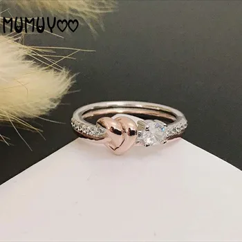 

2020 new high quality fashion OL style S925 sterling silver charm heart shaped crystal women's ring love bright ring women