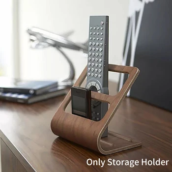 

Desktop Organizer Remote Control Home Office Display Stand Bedroom Storage Holder Two Compartments Solid Space Saving Practical