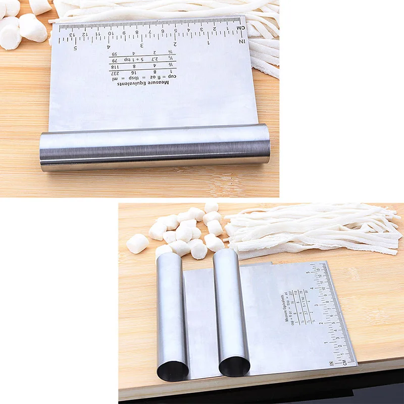  Pizza Dough Scraper Cutter Fondant Cake Baking Pastry Spatulas Cutters Stainless Steel Tough Kitche