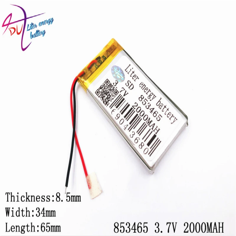 3 7 V 2000mAh 853465 полимер литий ионный/литий ионный аккумулятор для планшетных ПК банк