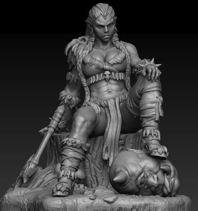 80mm Resin Figure Model Kit Orc Ax Warrior Warcraft Unpainted Unassambled 