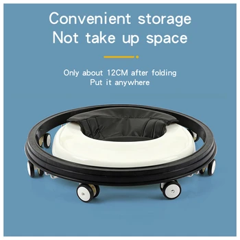 Baby Walker With Wheel Boys Baby Walk Learning Anti Rollover Foldable Girl Wheel Walker Multi-Functional Seat Car Baby Pushchair 6