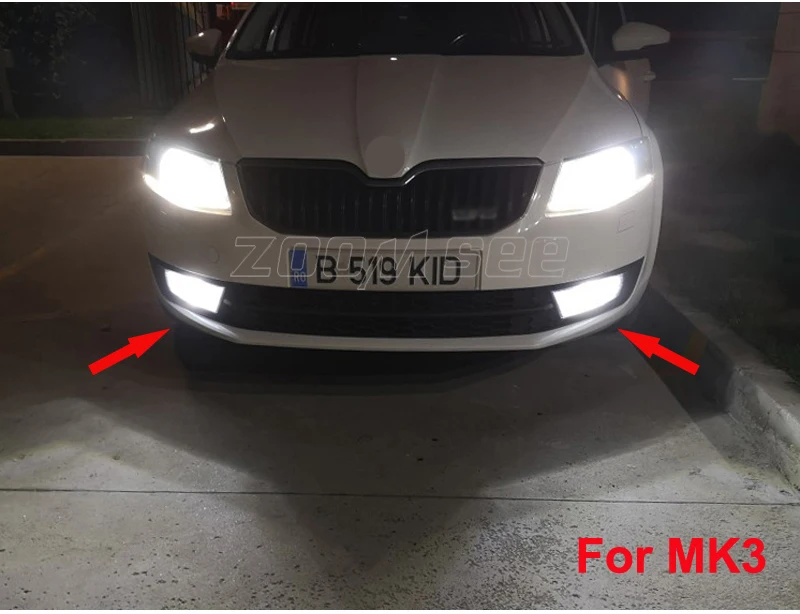 Frontal de Carro Led para Farol 2005 + Lâmpada Peças Premium Canbus Branco H11 h8 Skoda Octavia 3 Mk2 Mk3 1z 5e a5 a7 fl 2005 + 2 4 Lâmpadas do farol do carro (LED)