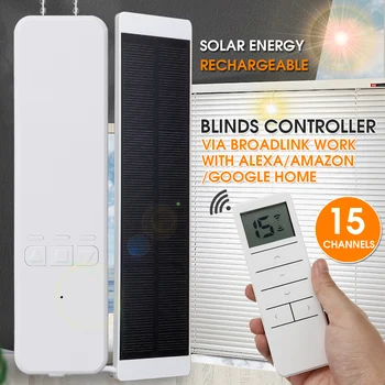 

NEW Solar Charging Smart Home Motorized Chain Roller Blinds Automation Kit Control with Remote and Control Via Alexa/Google
