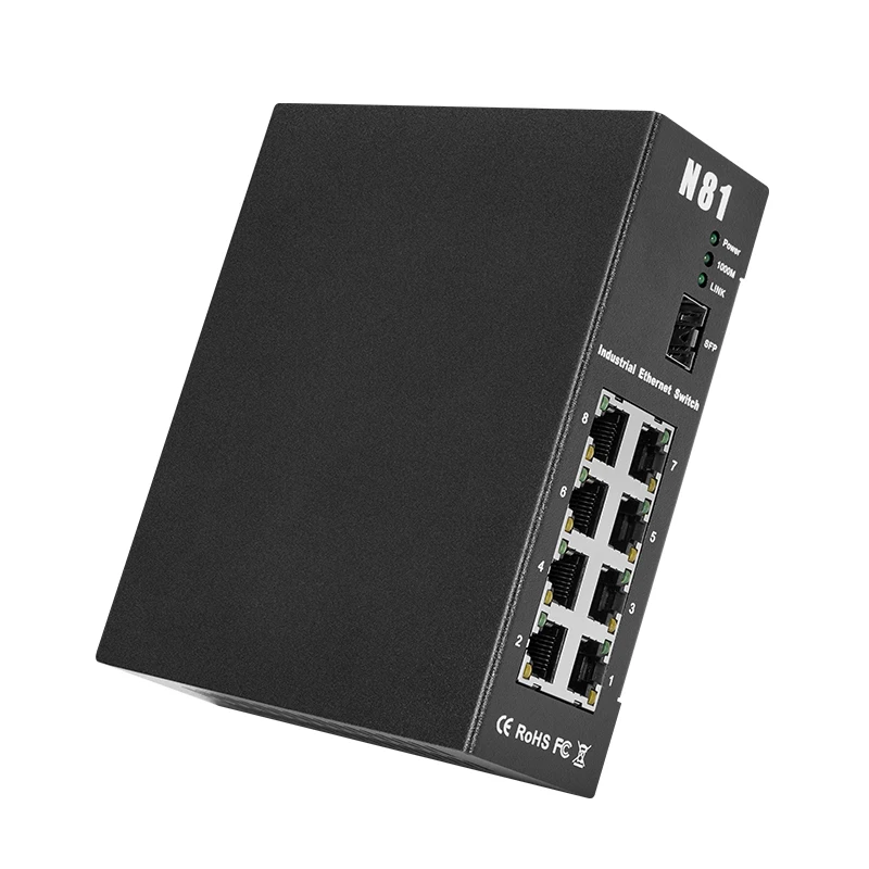 Промышленный Коммутатор Ethernet с избыточным тусклым источником питания 8 LAN