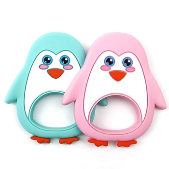 

Hot sale Cartoon Baby Silicone Teethers penguin Shape Teether Baby Molar Stick Baby Tooth Care Supplies New Arrival