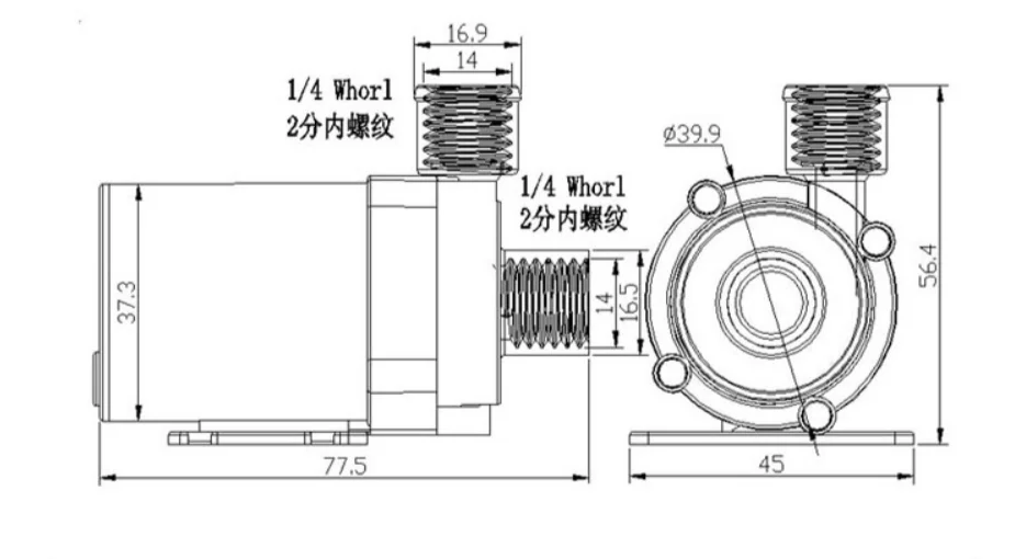 Микро DC водяной насос Бесщеточный амфибия насос погружной насос 12V24V