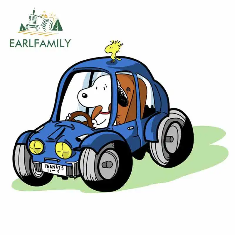 EARLFAMILY 13 см x 9 3 для Snoopy Peanut511-0 водонепроницаемые автомобильные наклейки 3D DIY Van RV