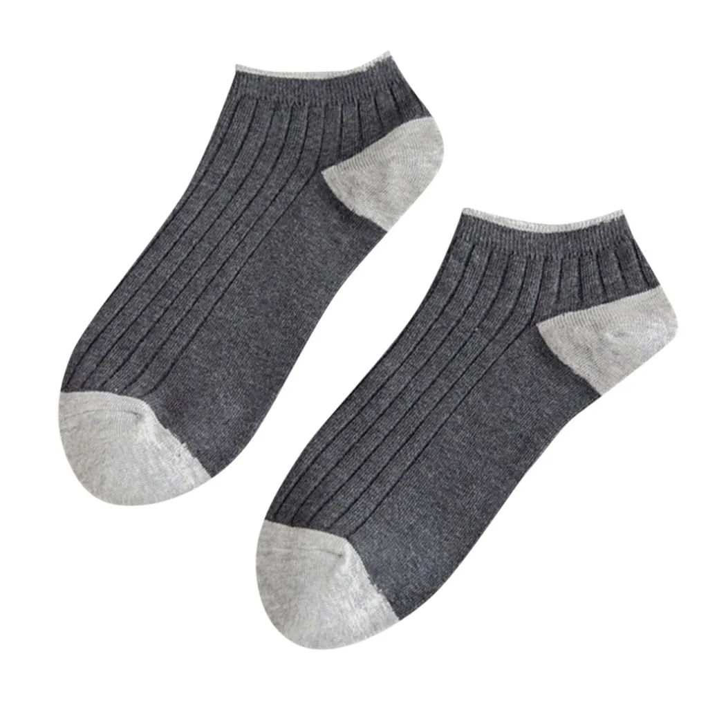 Men's Casual Shallow Mouth Vertical Striped Boat Socks Low-Top Socks - Цвет: E