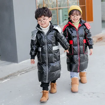 

Winter Clothes For Girls Boys Duck down Padded Hooded Long Coat Children Jacket Kids Baby Outerwear Toddler Coats