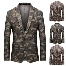 Мужской повседневный костюм, винтажное пальто с отложным воротником, длинный рукав, цветочный принт, приталенный жакет пиджак