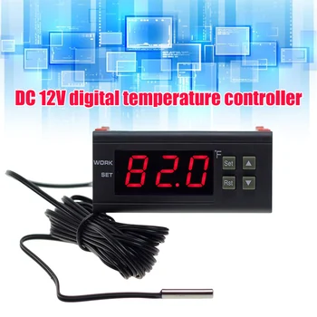 

DC 12V Fahrenheit Digital Temperature Controller 10A 1 Relays with Round Sensor In Stock