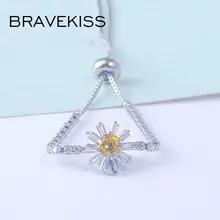 Bravekiss цепочка в коробке цветок подсолнуха CZ 3A+ браслеты для женщин очаровательные милые браслеты белые ювелирные изделия хрустальные аксессуары UB0222