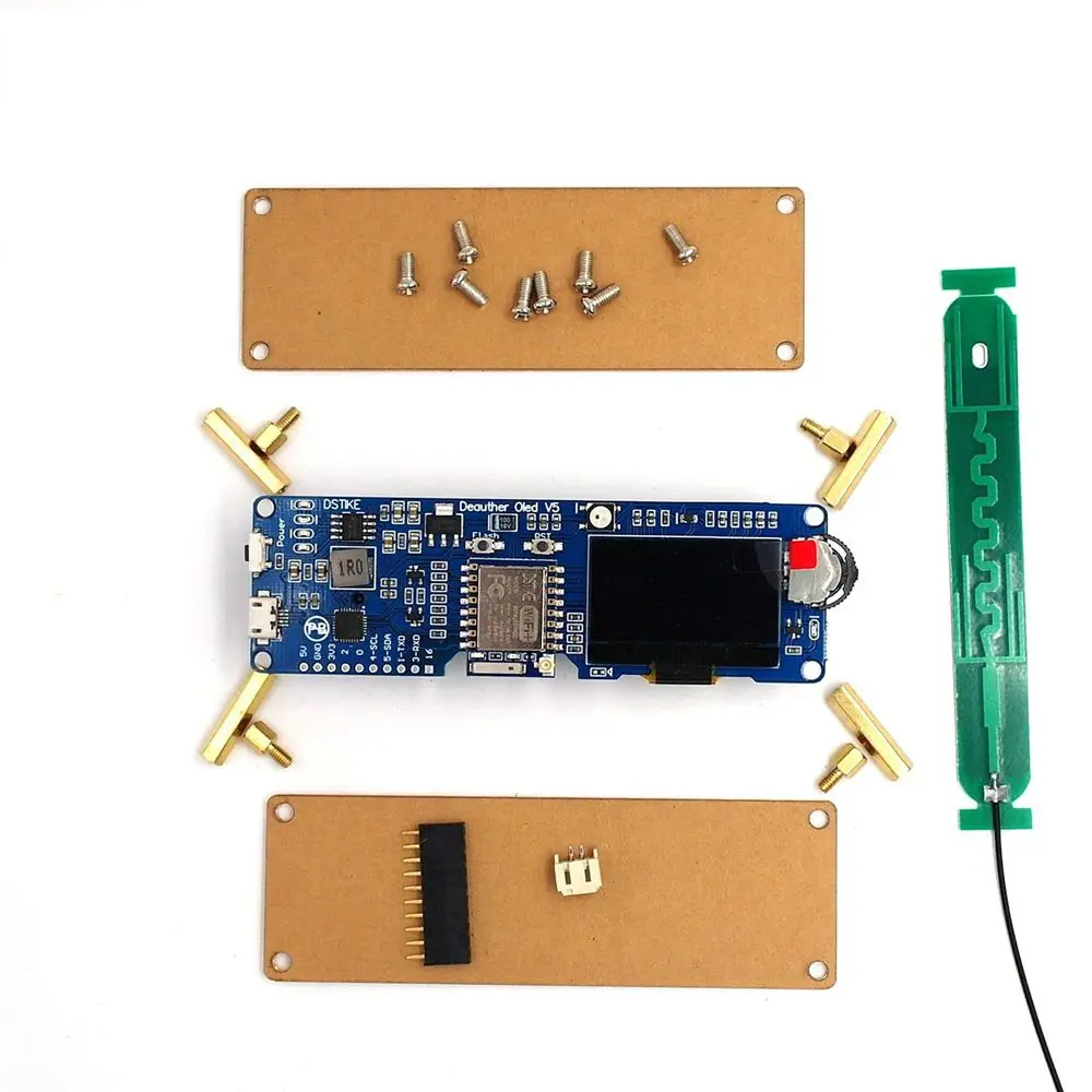 DSTIKE ESP8266 WiFi Deauther OLED V5 макетная плата с 18650 защитой от полярности батареи и антенной 4 МБ ESP-07