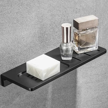 

Aluminum Black Soap Box Wall-Mounted Multi-Function Rack Bathroom Accessories Products Soap Dish Rack