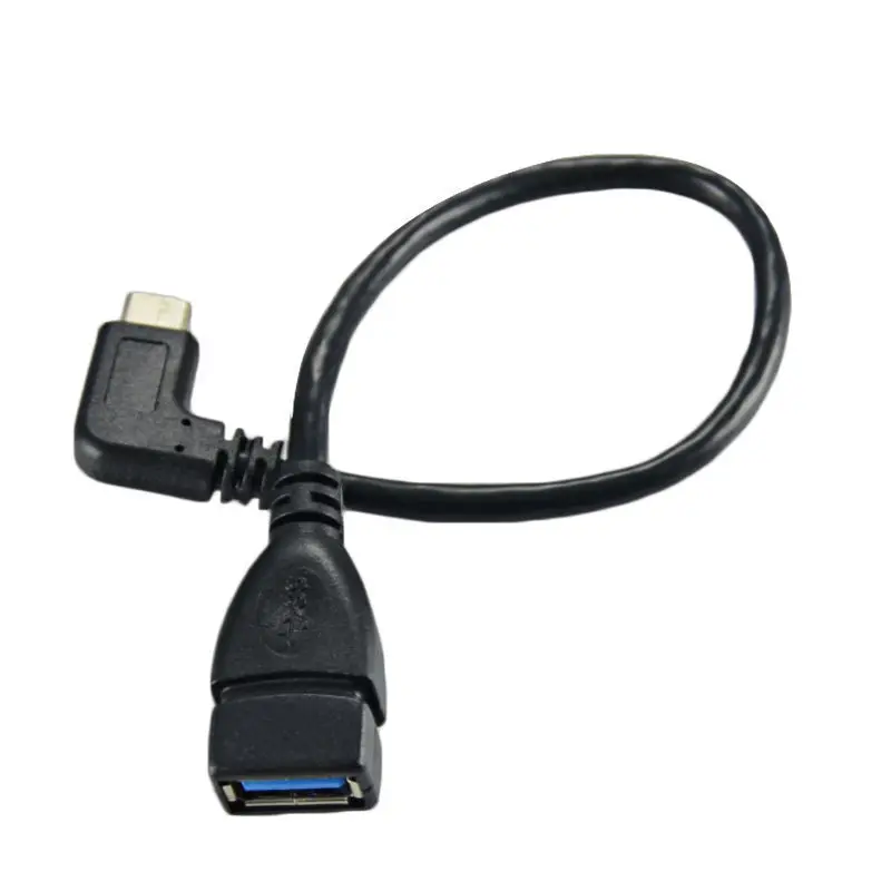 25 см USB 3,1 type C штекер USB 3,0 A женский Угловой кабель Mac Google Chromebook