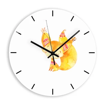 

Cute Squirrel Wall Clock Modern Design Cartoon Animal Round Acrylic Decorative Clock for Living Room + Silent Quartz Mechanism