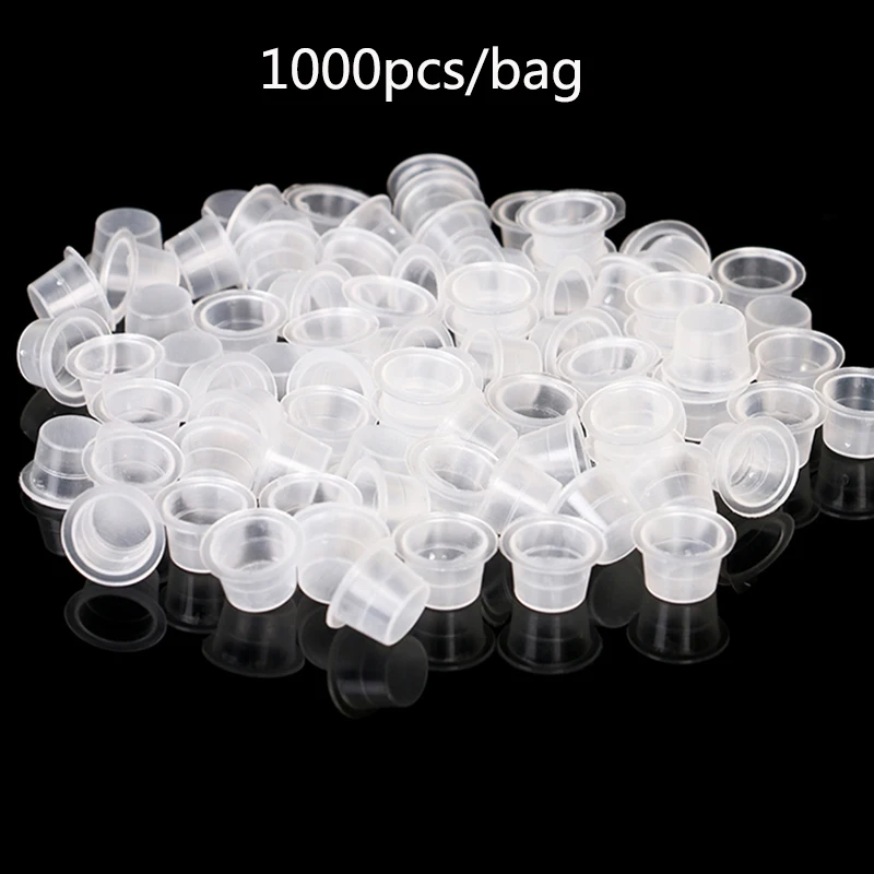 Bolsa para Microblading Tattoo, taza para tinta, pigmento, soporte claro, contenedor S/M/L, punta de aguja tamaño para, agarre, fuente de alimentación para tatuaje, 1000 Uds.