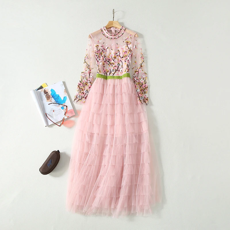 Высокое качество 2020 новейшее подиумное Платье женское с длинным рукавом