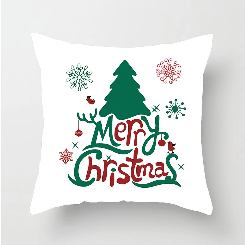 Merry Christmas Xmas Gift Designed Throw Pillow Case Cover Cushion 18 x 18 Inch