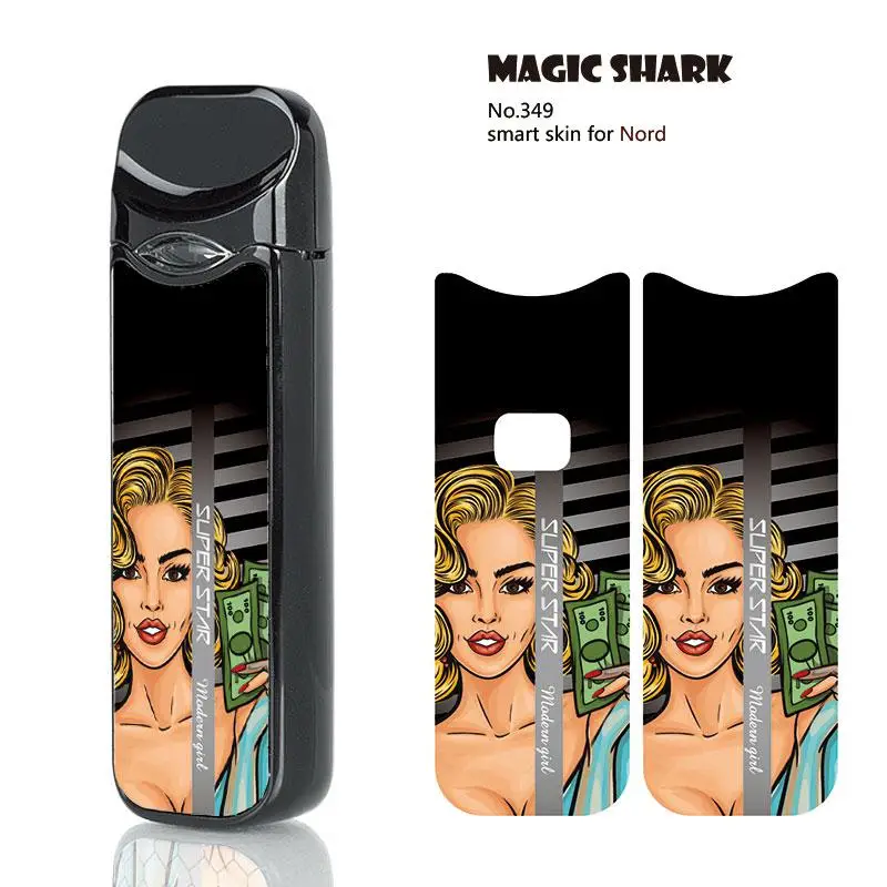 Волшебная картина с изображением акулы супер звезда Брюс Ли Мадонна красивая леди кожаный чехол наклейка пленка для Smok Nord - Цвет: 349