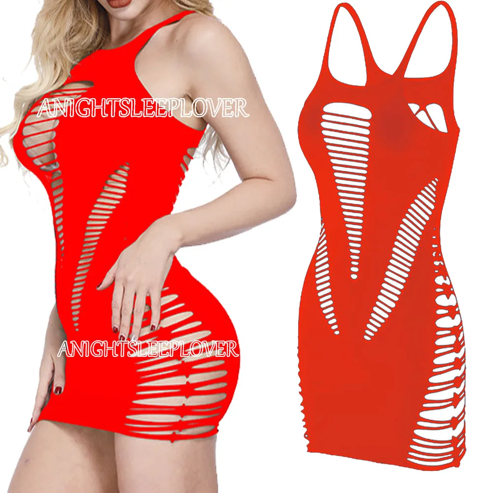 Откровенное сексуальное женское нижнее белье платье в сеточку эротическое