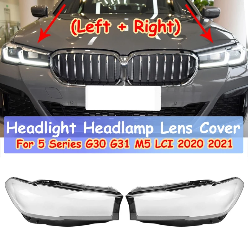 Headlight Covers BMW 5シリーズG30 G31 G38 2020Upヘッドライトレンズ交換カバー左 右 For BMW