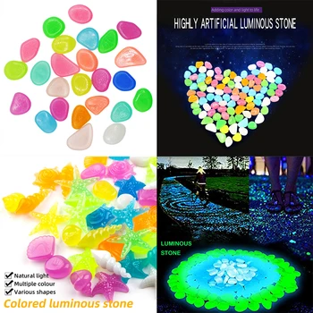 

100 80 90 Pcs Glow In The Dark Garden Pebbles Glow Stones Rocks For Walkways Garden Lawn Garden Yard Decor Luminous Sand Stones