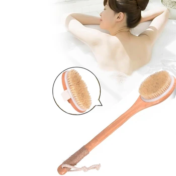 

2Pcs / Set Dry Skin Bath Body Brush Natural Bristle Spa Sauna Exfoliator Body Brush Back Brush
