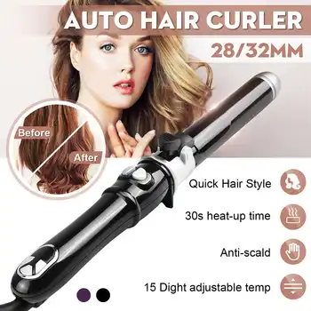 

Professional Ceramic Hair Curler Rotating Curling Iron Wand Curling Irons LCD Wand curlers Hair Styling Tools 110-240V