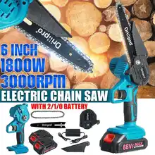 6 Inch Cordless Electric Saw Pruning ChainSaw Garden Tree Logging Trimming Saw Power Tools Compatible Makiita 18V Battery