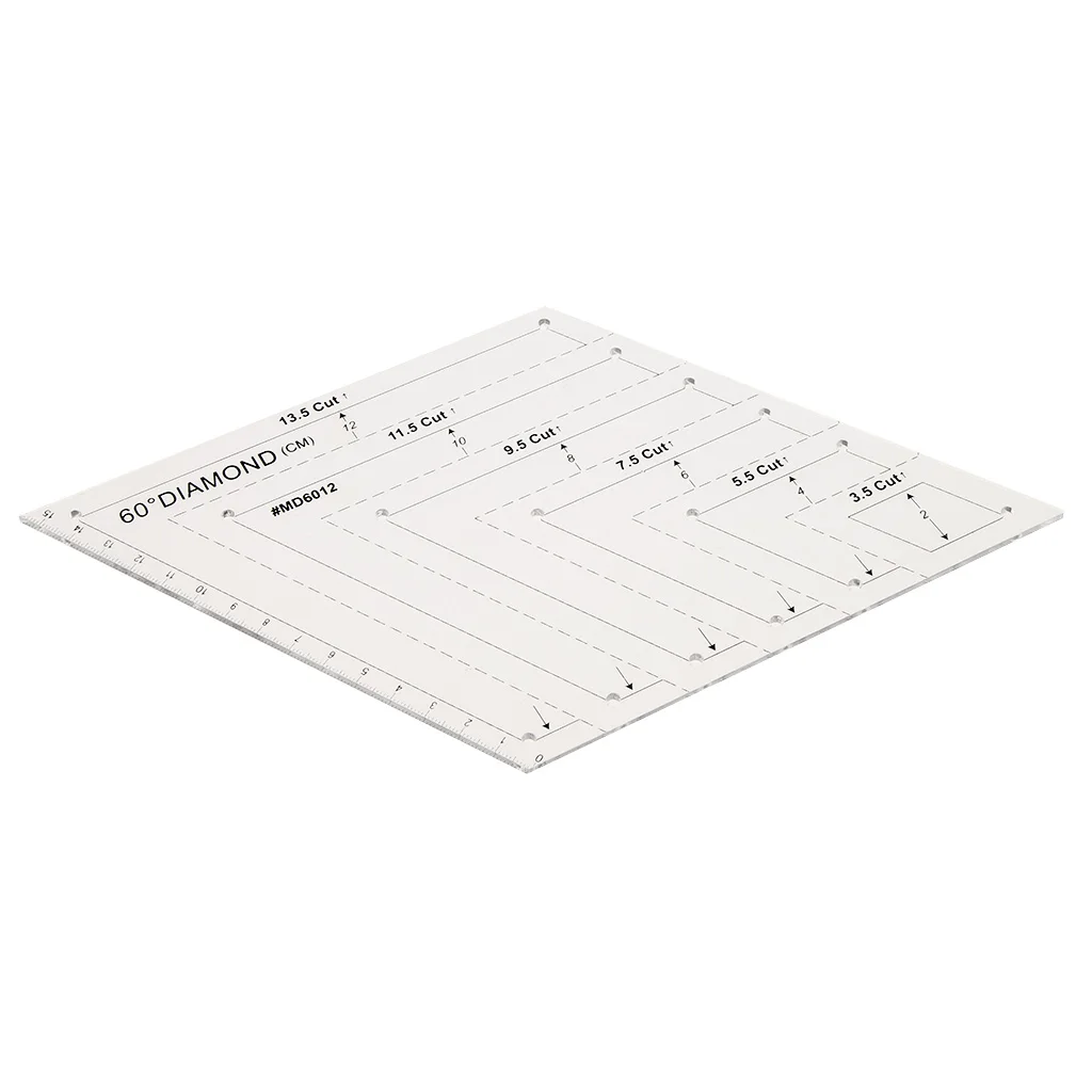 60° Diamond Rhombus Template Quilting Sewing Ruler Quilter DIY Patchwork 60° Diamond Rhombus Template Quilting Sewing Ruler Quilter DIY Patchwork