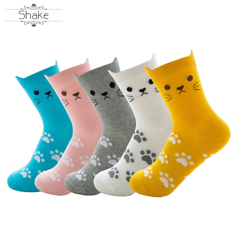 

customize and wholesale Fashion Cute Cartoon cat ear Kitty stereo ears middle tube socks women socks socks