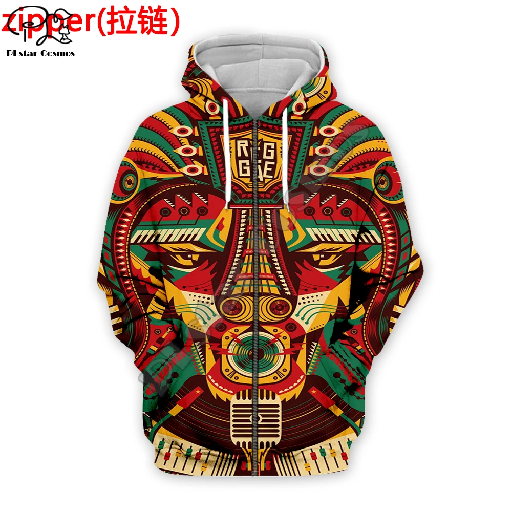 Hoodies Sweatshirts Jacket PLstar Cosmos Reggae Singer HipHop Legend Bob Marley 3DPrint Zipper A-11