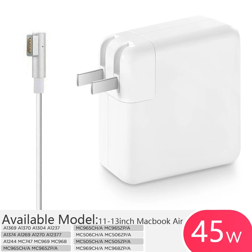 

45W AC Power Adapter Charger for Apple Macbook Air 11-13" A1369, A1370, A1269, A1270, MC747,MC969, MC506 MC505ZP MC968ZP L-Tip