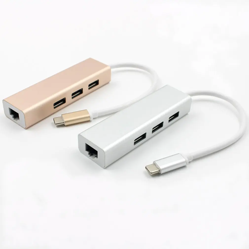 Тип-c к Usb3.0 тип-c к Rj45 гигабитной сети с трехпортовым концентратором из алюминиевого сплава Внешняя сетевая карта 3,0